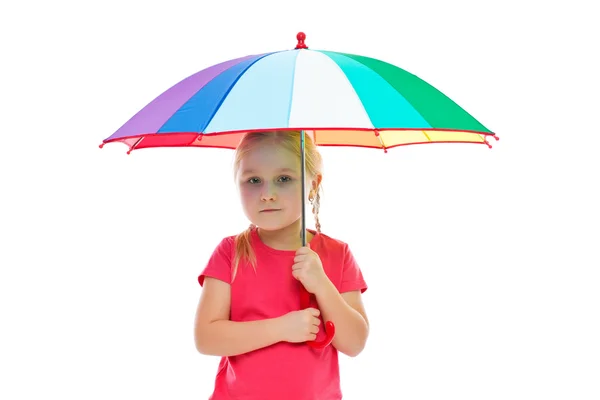 Little girl with umbrella. — Stock Photo, Image