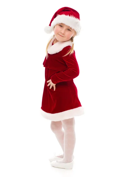 Petite fille en costume de Père Noël. — Photo