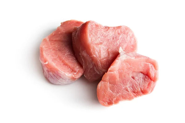 Viande de porc crue tranchée — Photo