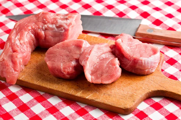 Sliced raw pork meat — Stock Photo, Image