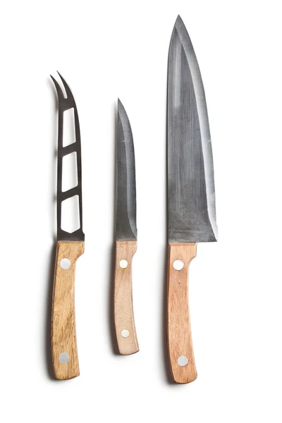 Três facas de cozinha — Fotografia de Stock