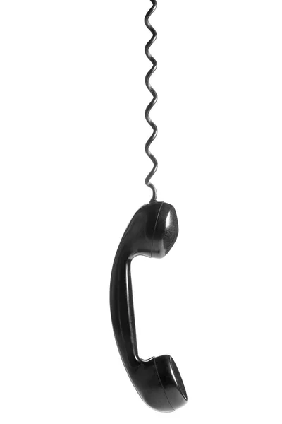 Černý vintage telefonní sluchátko — Stock fotografie