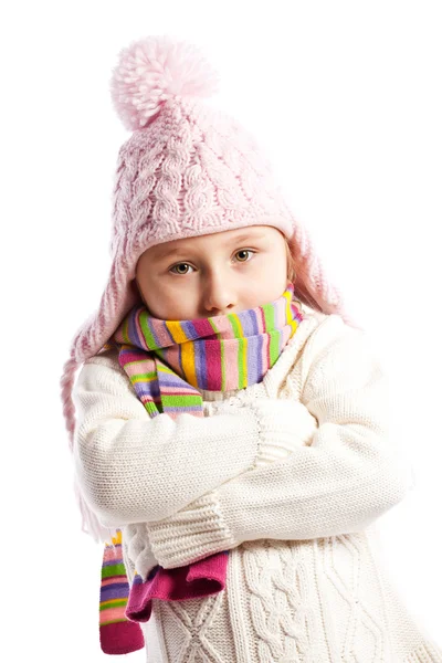 Menina em roupas quentes . — Fotografia de Stock