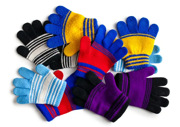 Vari guanti lavorati a maglia — Foto Stock