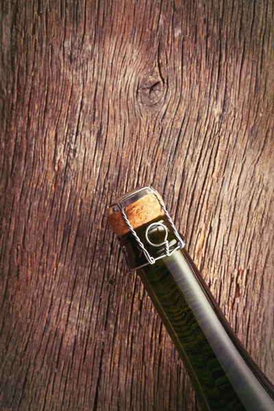 Top of champagne bottle with cork . — Stock Photo, Image