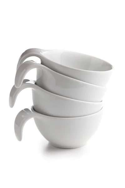 Білі керамічні чаші — стокове фото