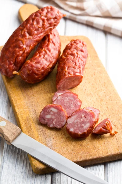 Sliced pork sausage — Stock Photo, Image