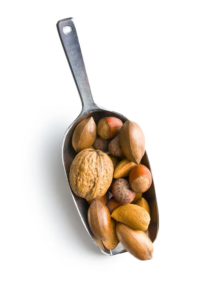 Various nuts in scoop — Stock Photo, Image