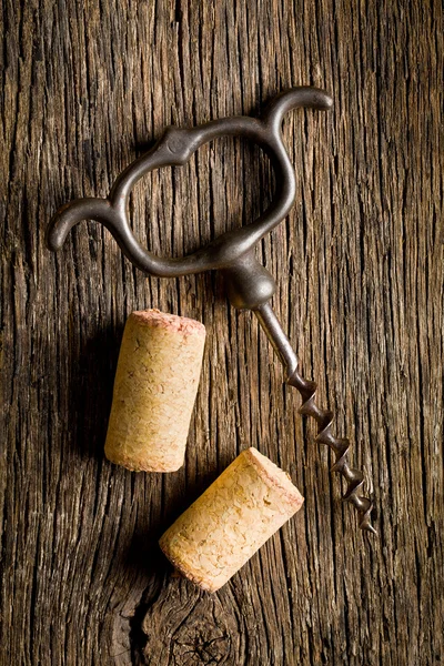 Víno cork a vývrtka — Stock fotografie