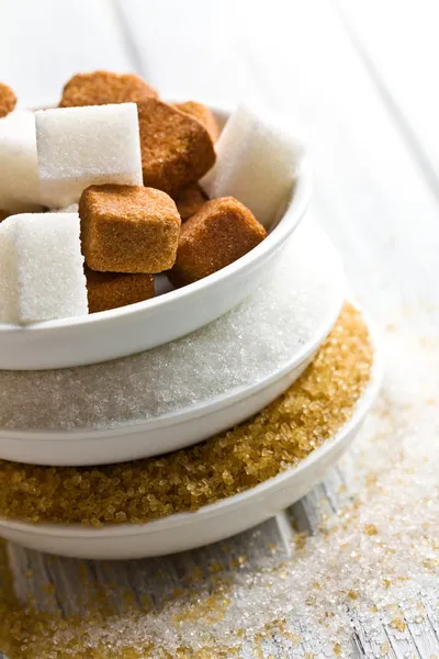 Various types of sugar — Stock Photo, Image