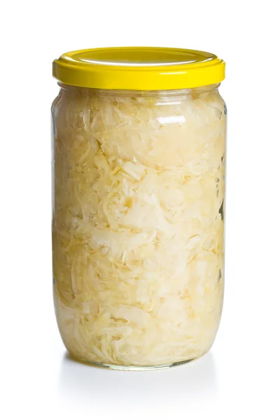 Sauerkraut in jar — Stock Photo, Image