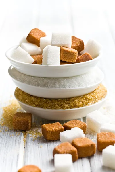 Różne rodzaje cukru — Zdjęcie stockowe