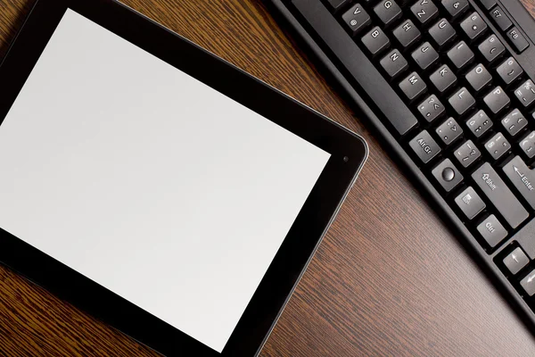 Tablet toque e teclado do computador — Fotografia de Stock