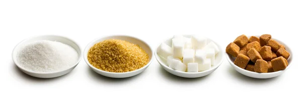 Various types of sugar — Stock Photo, Image