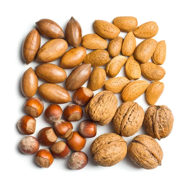 Různé ořechy neloupané — Stock fotografie