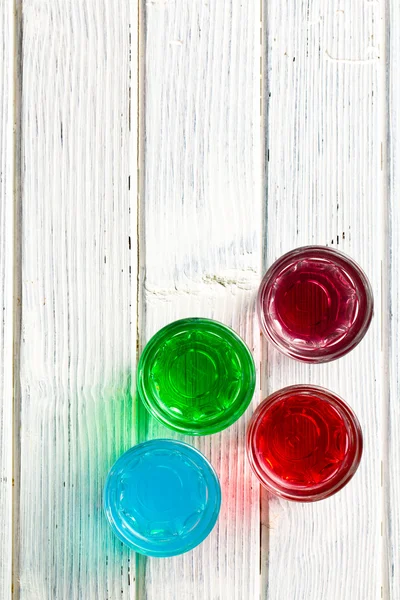 Diverses liqueurs colorées — Photo