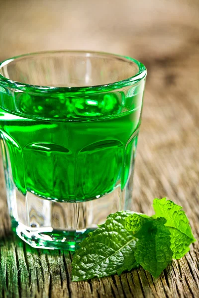 Yeşil Nane likörü — Stok fotoğraf