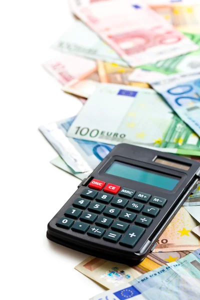 Euro banknotes and calculator — Stock Photo, Image