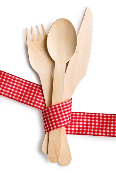 Set of wooden cutlery — Stock Photo, Image