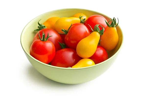 Various tomatoes in bowl — Stock Photo, Image
