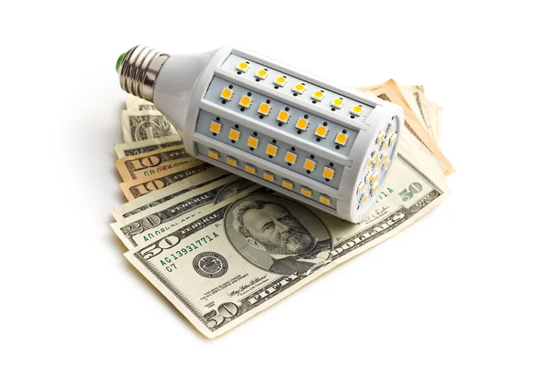 LED Żarówka z nas dolarów — Zdjęcie stockowe