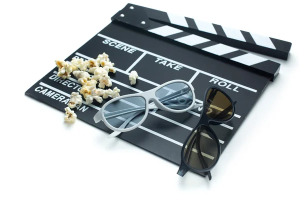 Clapperboard z okularami 3d — Zdjęcie stockowe