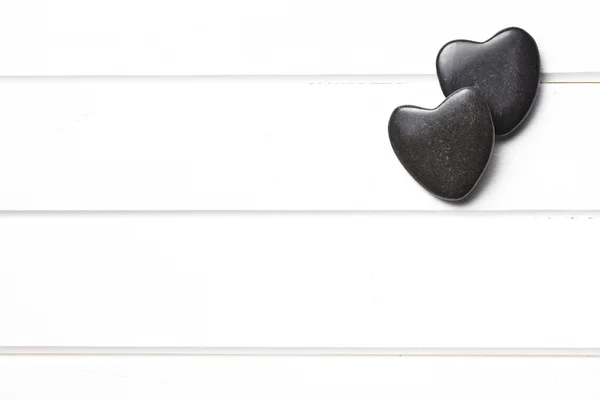 Black stone hearts — Stock Photo, Image