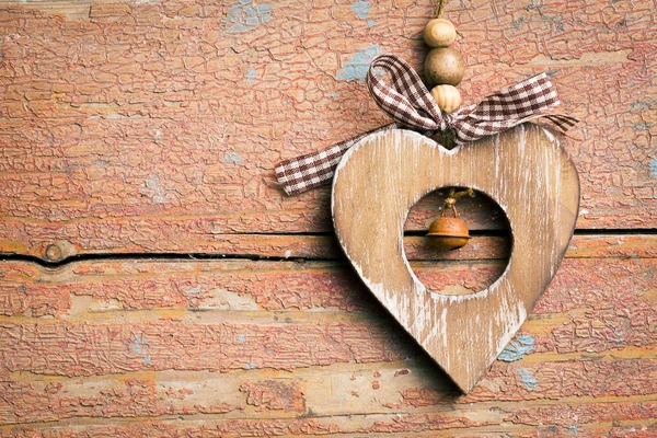 Corazón de madera de San Valentín — Foto de Stock