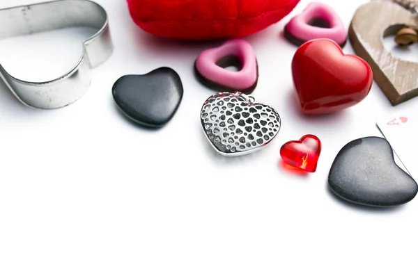 Various types of valentine hearts — Stock Photo, Image