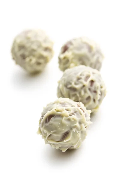 Trufas de chocolate branco — Fotografia de Stock