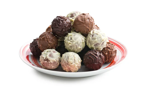 Various chocolate truffles — Stock Photo, Image