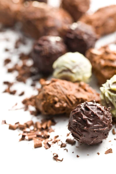 Çikolata truffles karışımı — Stok fotoğraf