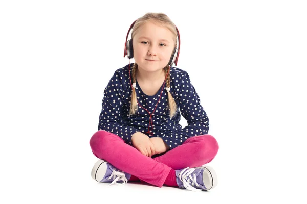 Niña con auriculares —  Fotos de Stock