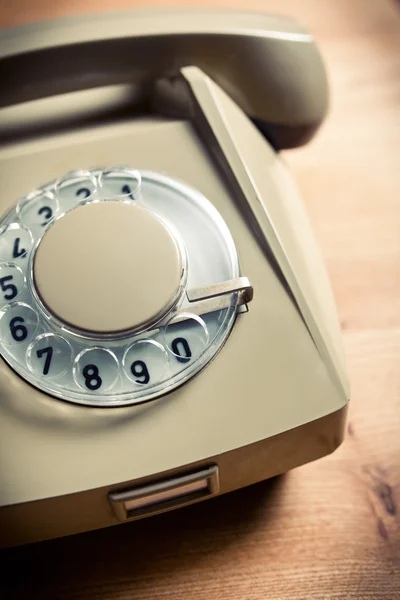 Old beige telephone — Stock Photo, Image