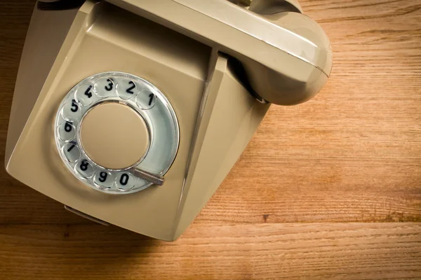 Old beige telephone — Stock Photo, Image