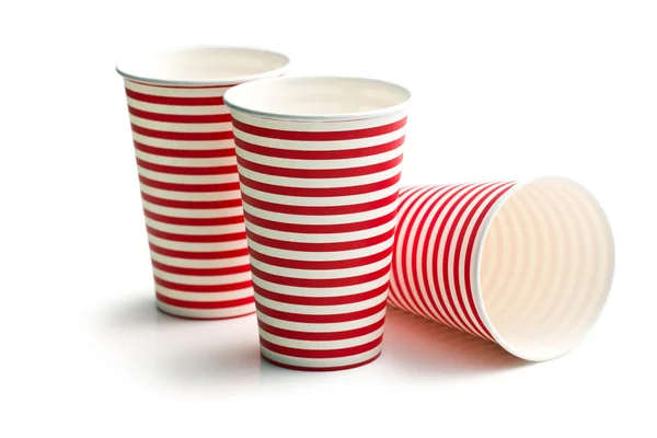 Gestreepte papier cups — Stockfoto