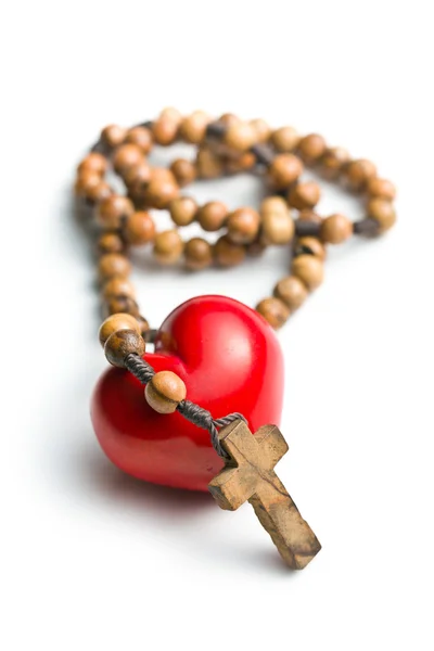 Rosary with heart of stone — Stock Photo, Image