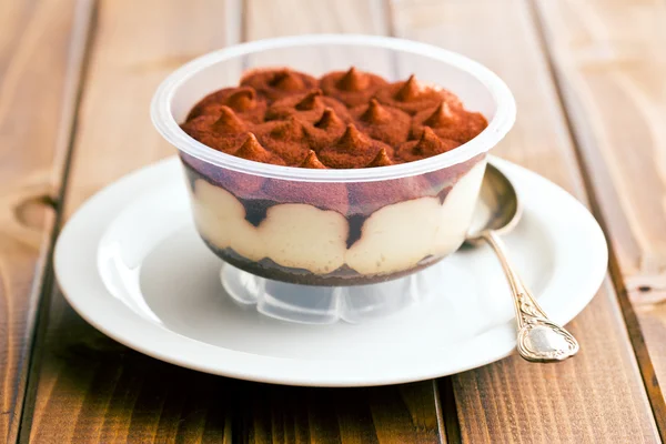 Dessert tiramisu in cup — Stock Photo, Image
