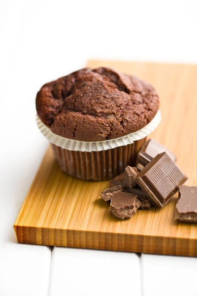 Schokolade und Schokoladenmuffin — Stockfoto