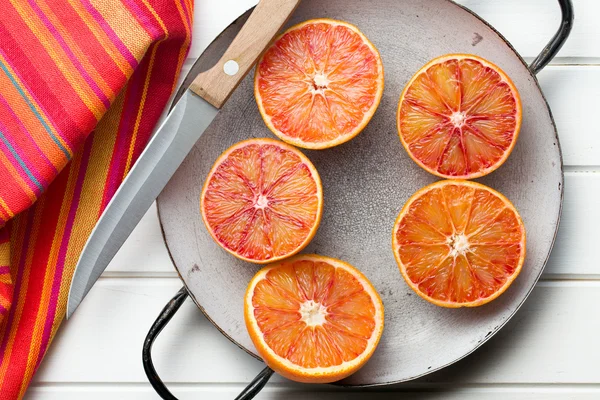 Vista superior de laranjas vermelhas — Fotografia de Stock