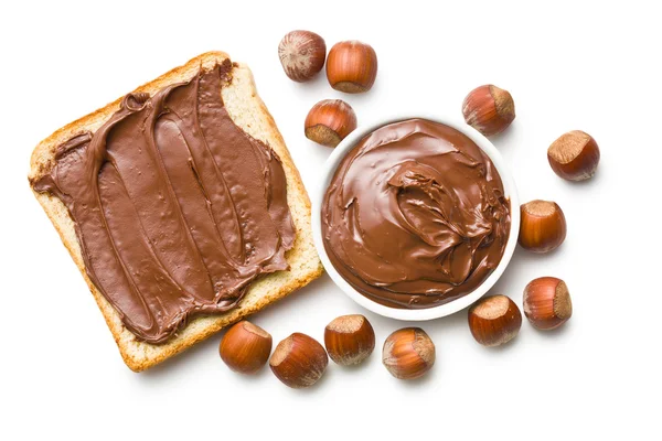 Chocolate spread with bread — Stock Photo, Image