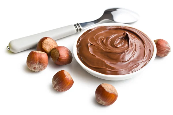 Chocolate spread in bowl — Stock Photo, Image