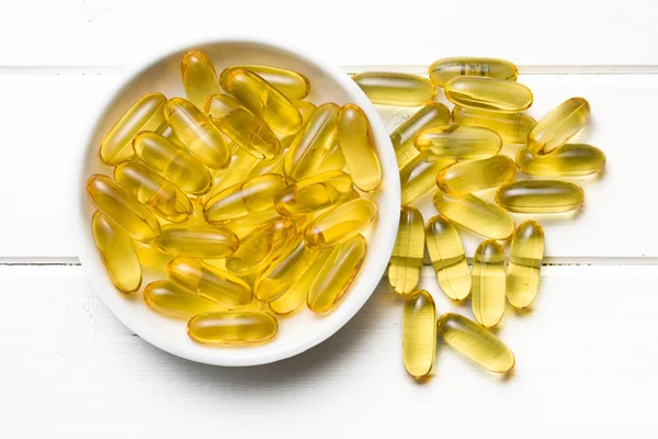 Levertraan. gelcapsules — Stockfoto