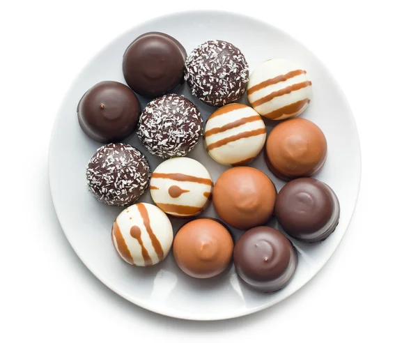 Csokoládé-fedett mályvacukrot — Stock Fotó