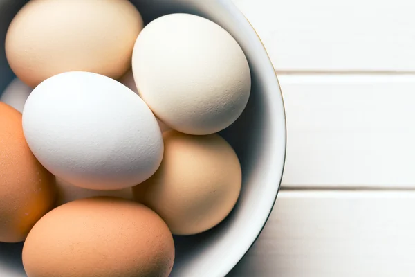 Pohled shora Kuřecí vejce — Stock fotografie