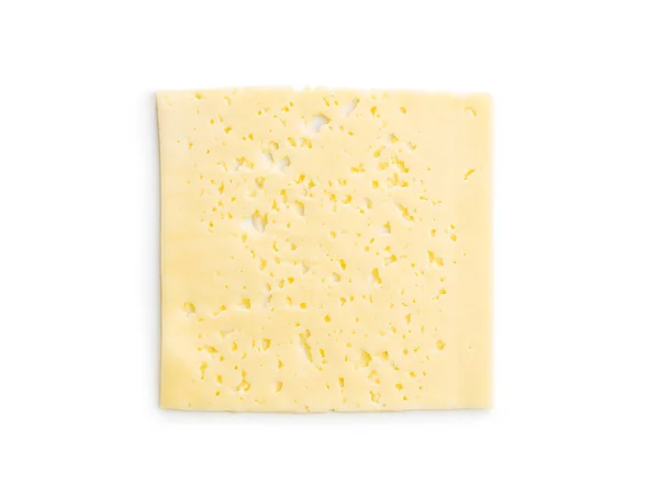 白い背景に隔離されたハードチーズのスライス — ストック写真