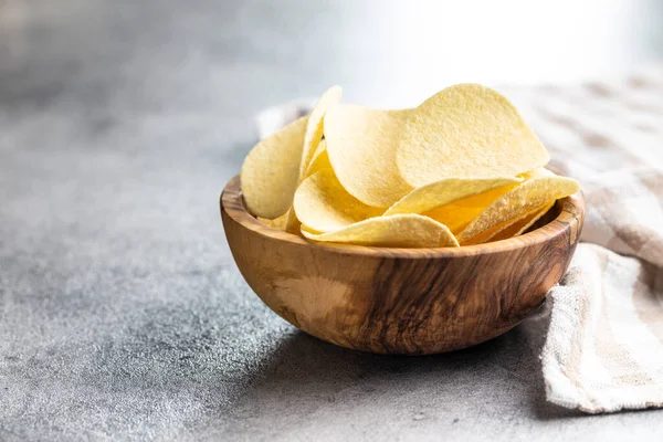 Des Chips Croquantes Croustilles Dans Bol — Photo