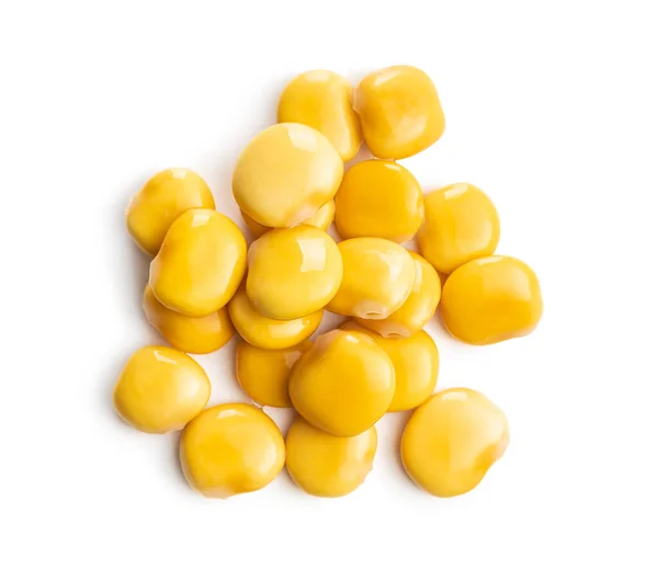 Pickled Yellow Lupin Beans Isolated White Background — Stock Photo, Image