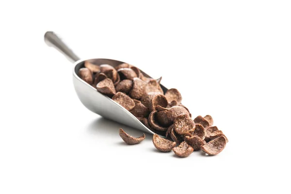 Zoete Chocolade Ontbijt Cornflakes Primeur Geïsoleerd Witte Achtergrond — Stockfoto