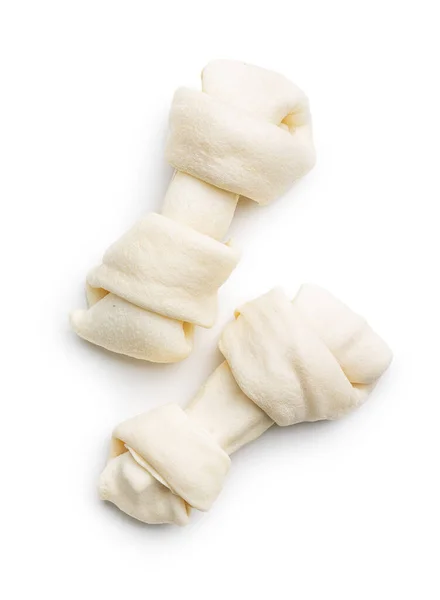 Delicacy Dogs Chewing Bone Dog Isolated White Background — Stock Photo, Image